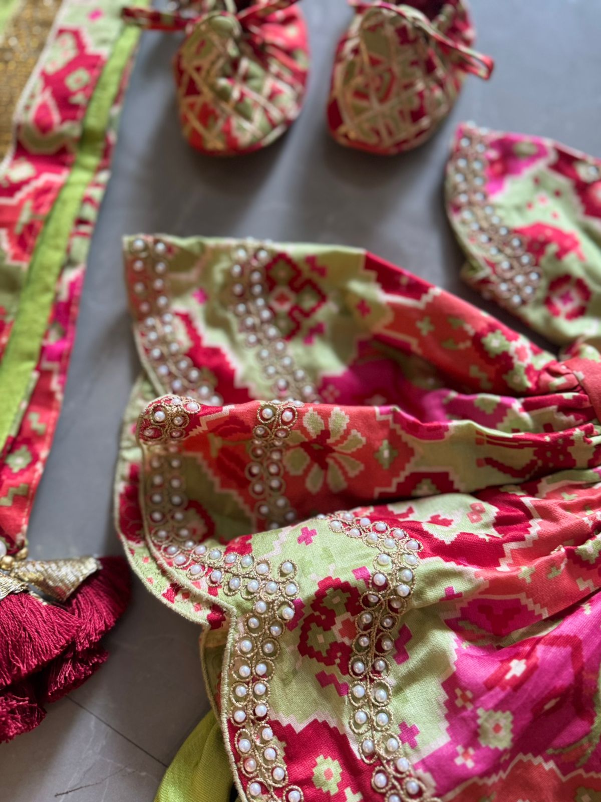 Patola Printed Jamna Set For Girls
