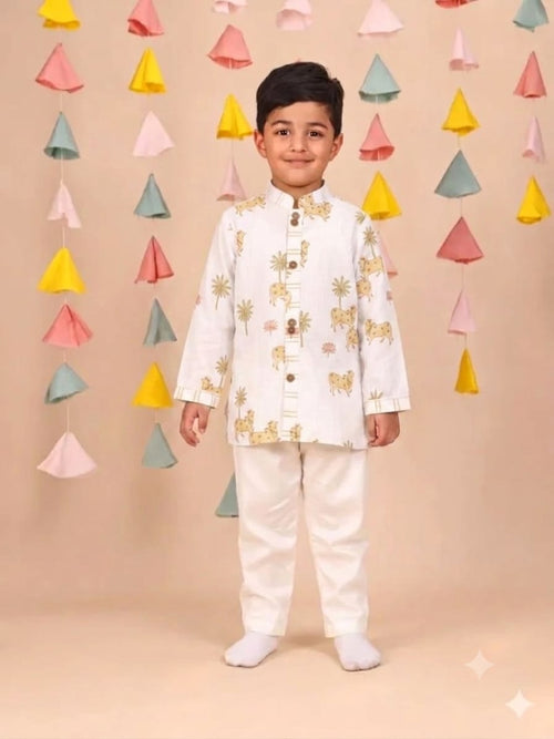 White Cow Kurta Set