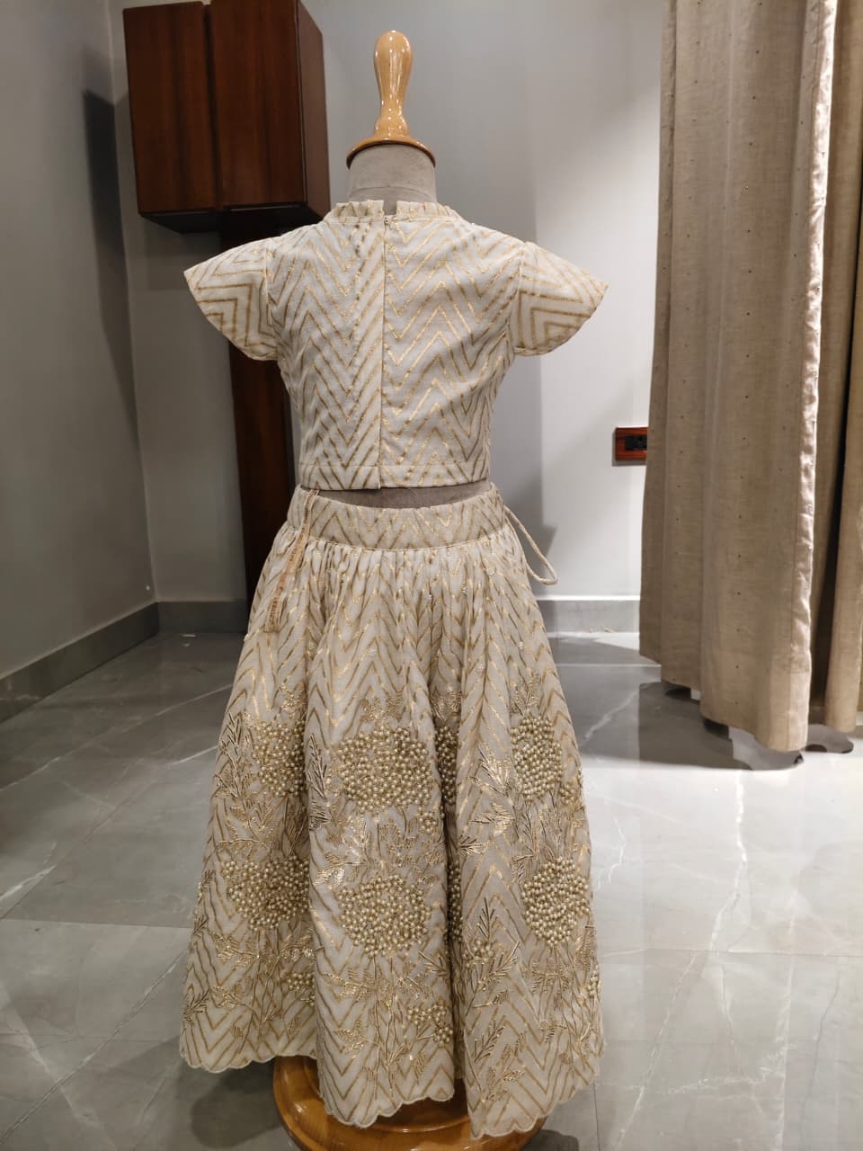 Off White Blouse and Ghaghra for 2 Years Old