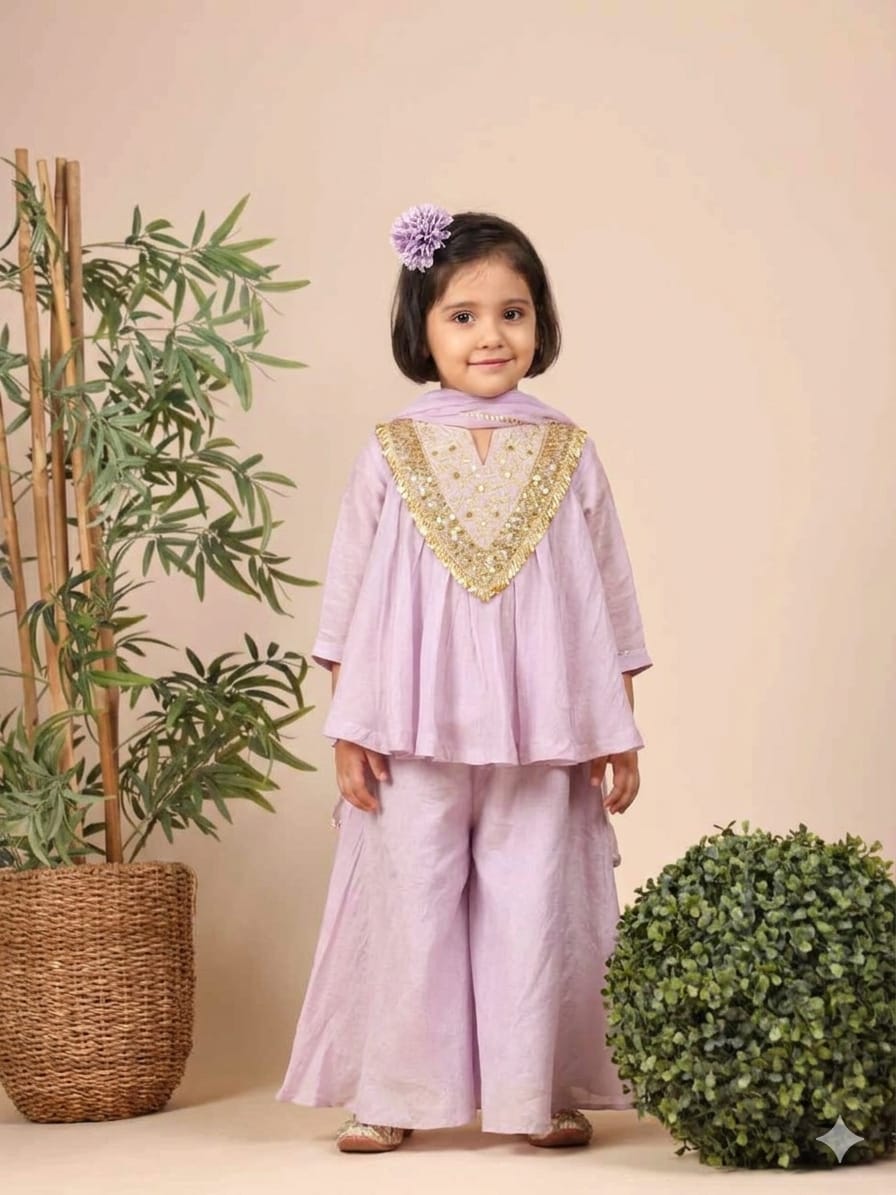Lavender Tissue Peplum Set