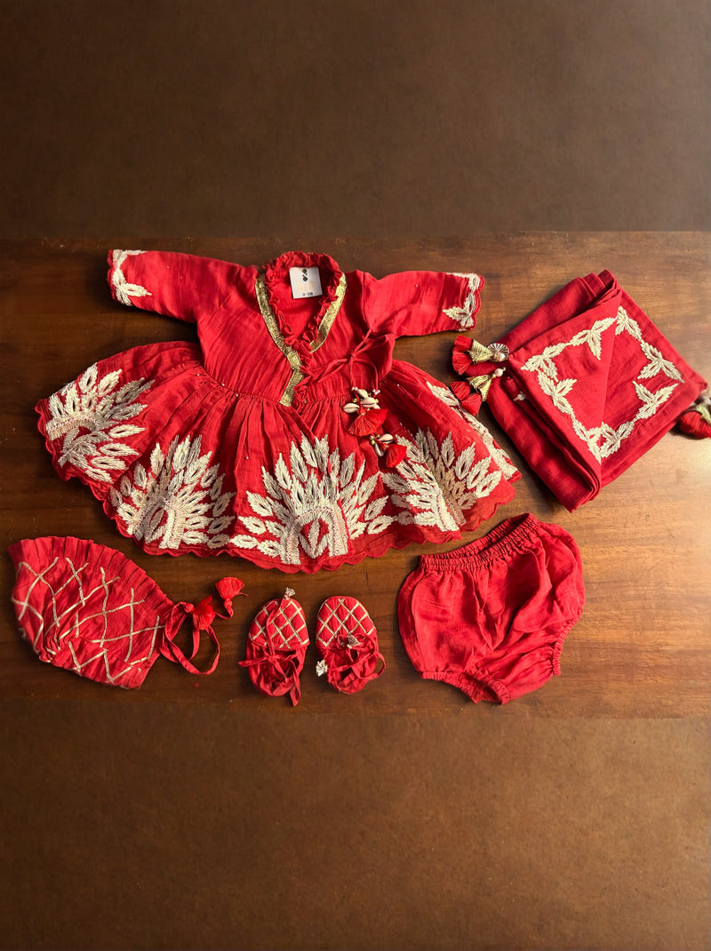 Red Angrakha Jaamna Set