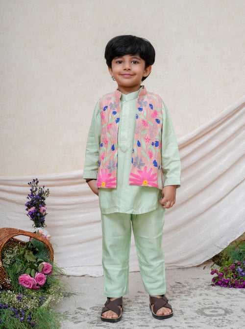 Mint Jacket Kurta Set