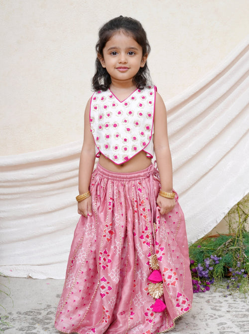 Chanderi Printed Ghaghra Set