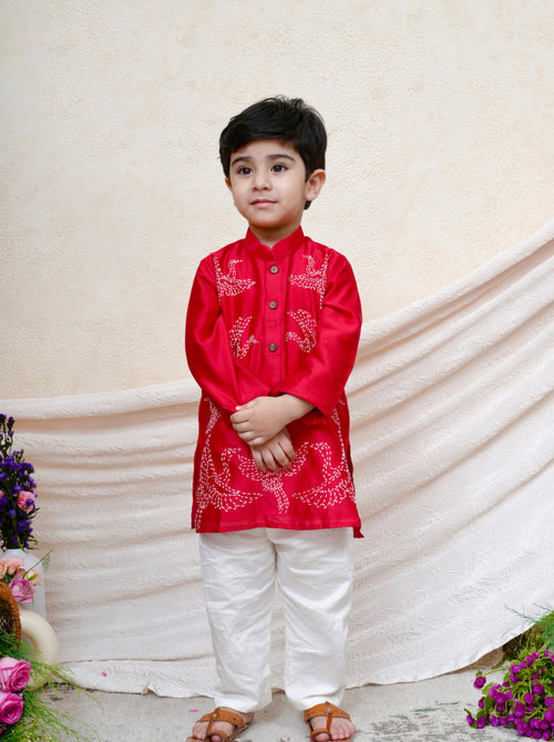 Bird Embroidered Kurta Set