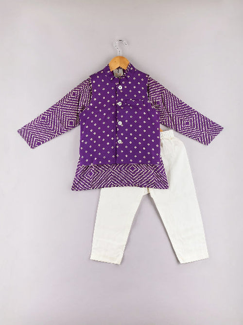 Bandhani Jacket Kurta Set