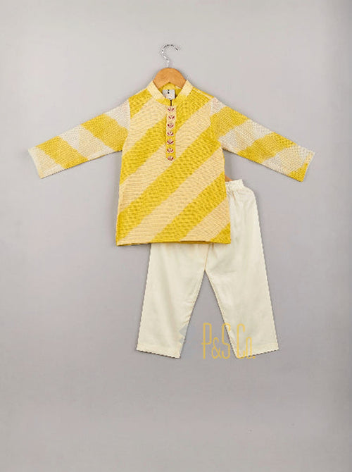 Leheriya Print Kurta Set