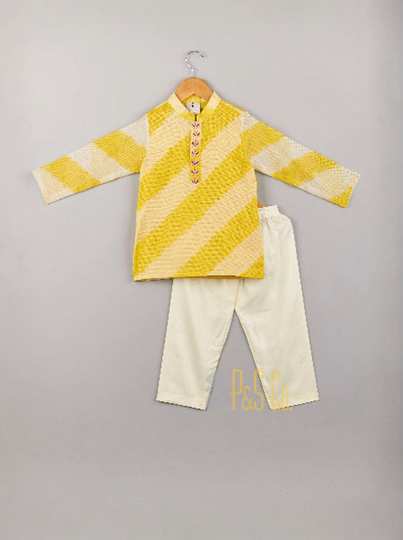 Leheriya Print Kurta Set
