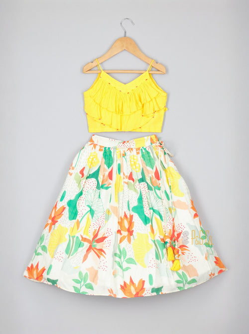 Tropical Printed Ghagra Set - RTS