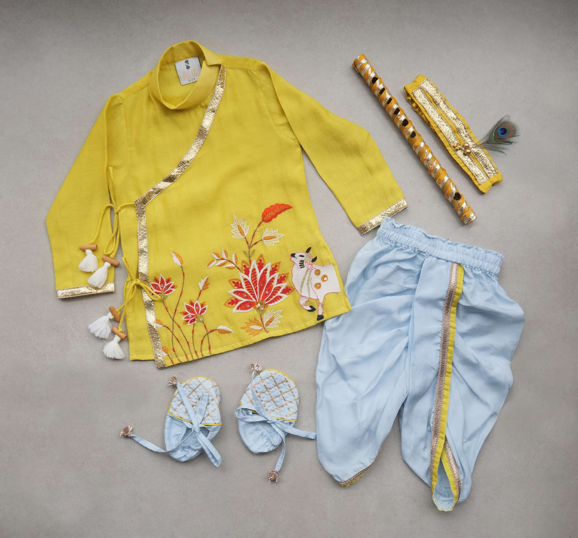 Cow Embroidered Jamna Set - P&S Company