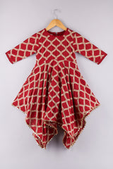 Sequin And Thread Embroidered Asymmetric Dress - P&S Company