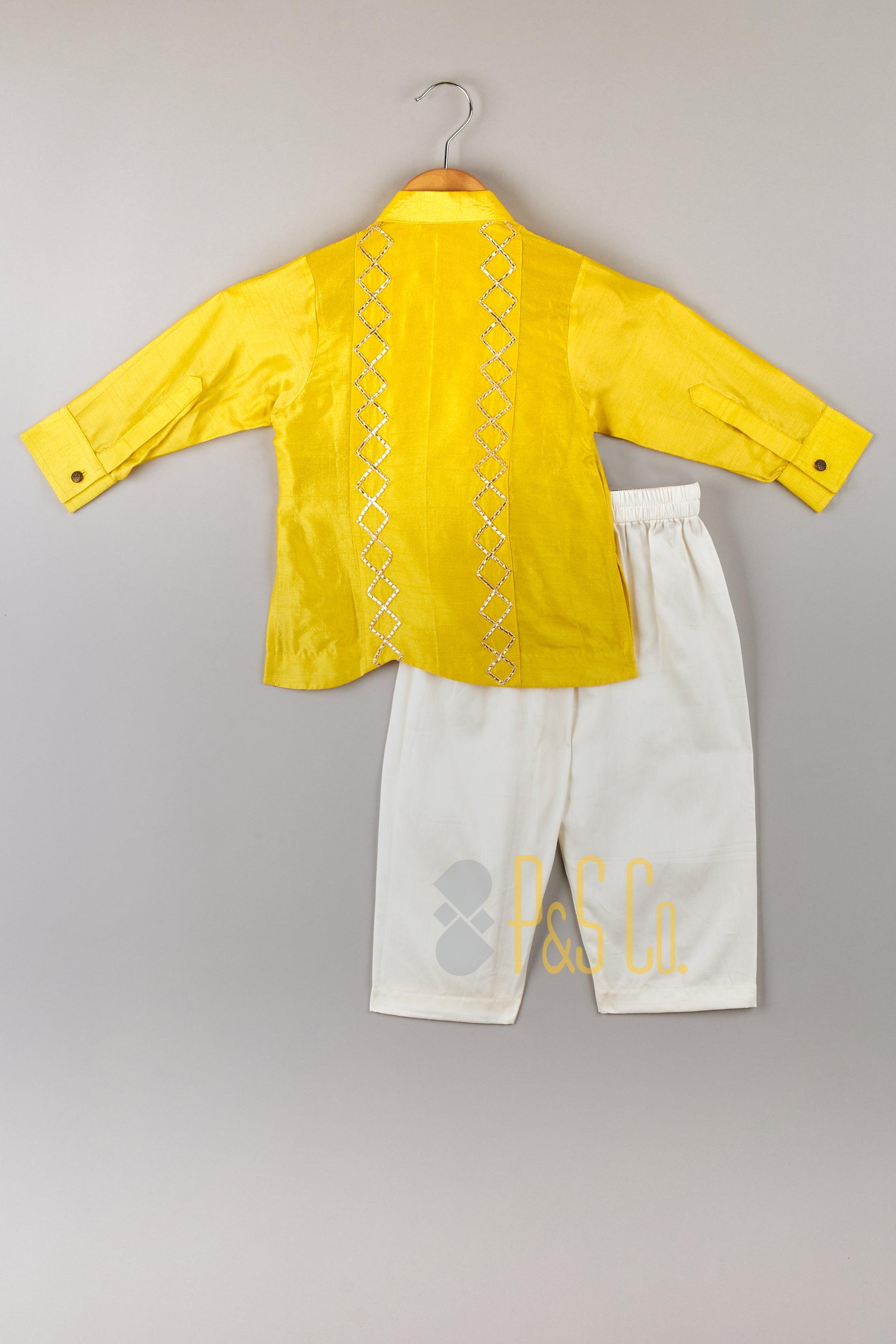 Yellow Flap Kurta Pajama Set - P&S Company