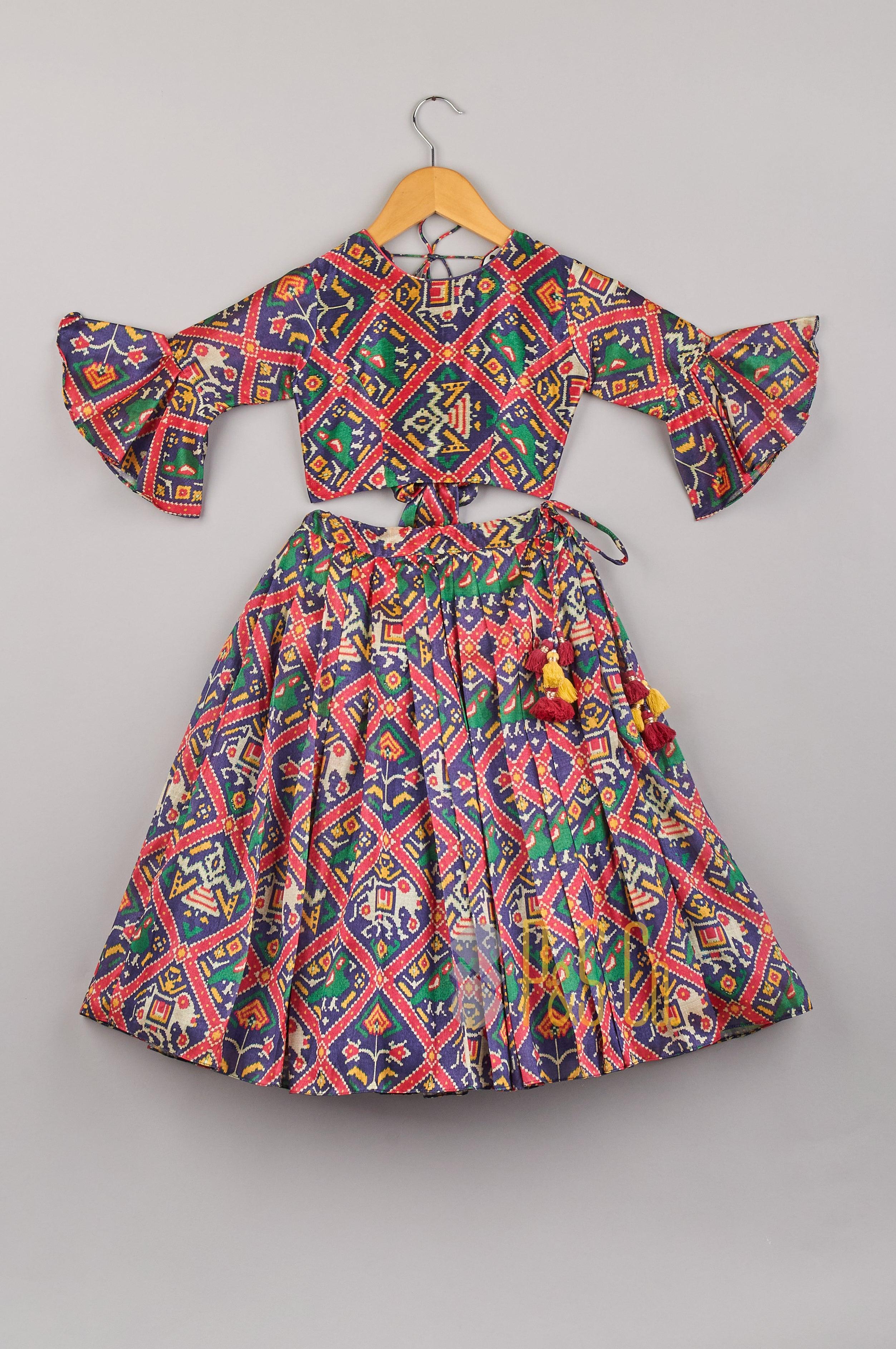 Stunning Tussar Silk Printed Top And Ghagra - P&S Company